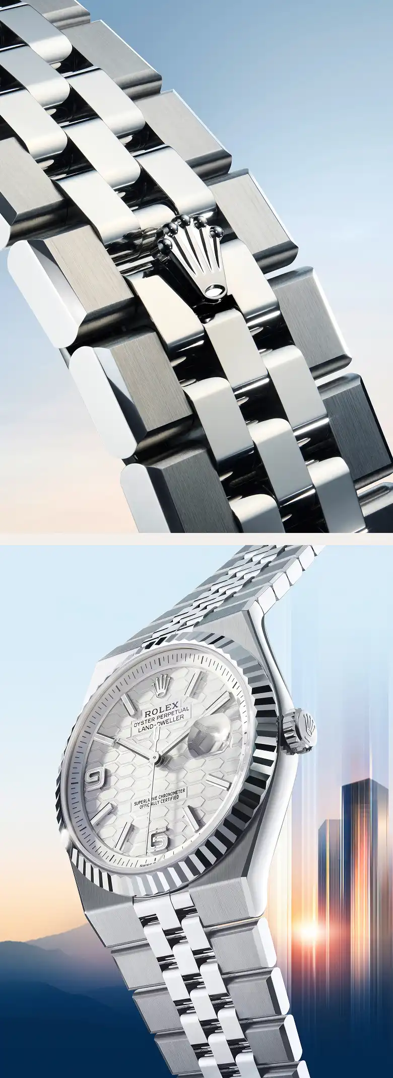Rolex The Land Dweller Flat Jubilee Bracelet M127334 0001 2501fj 005 And M127334 0001 2501fj 003 Portrait