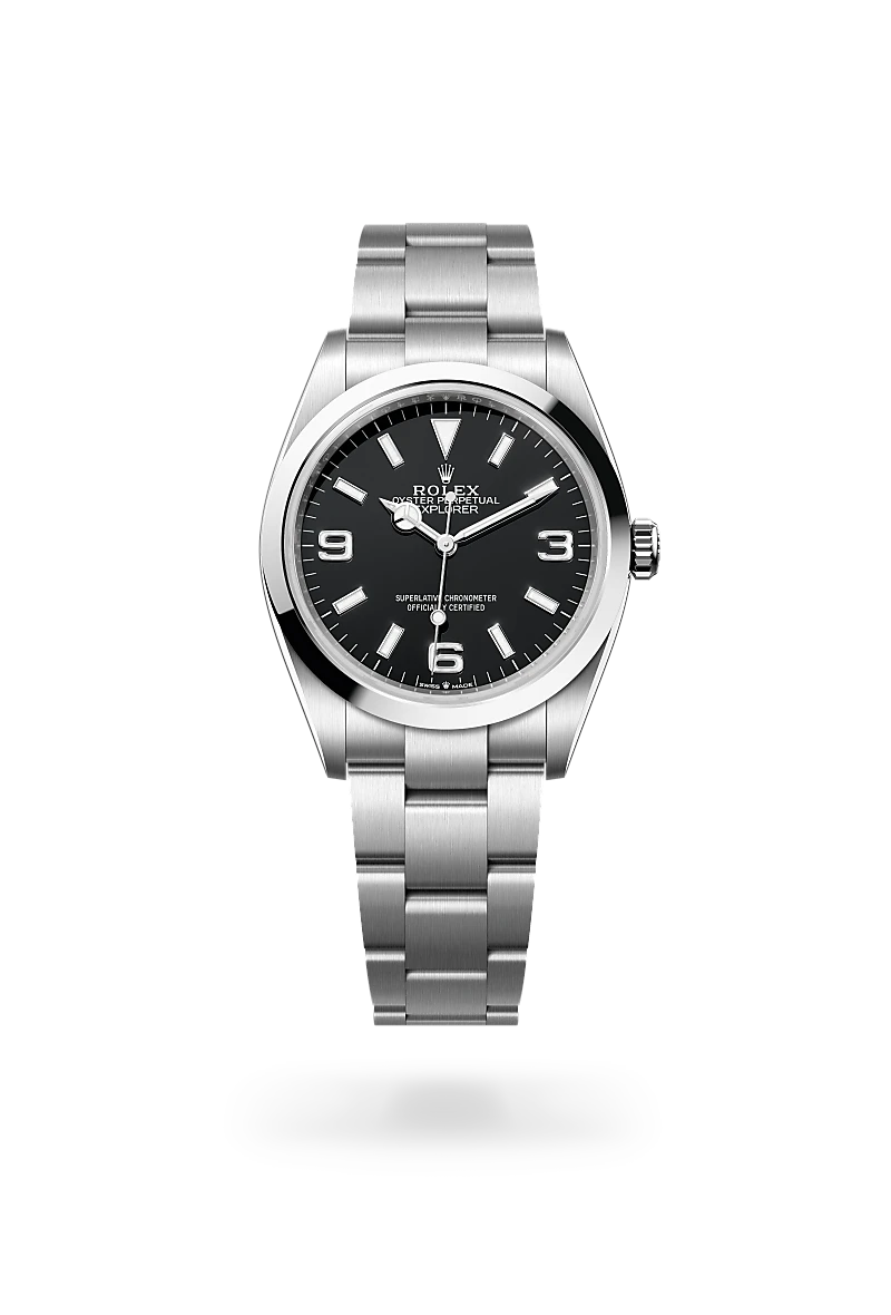 Rolex Explorer Oyster, 36 mm, acciaio Oystersteel