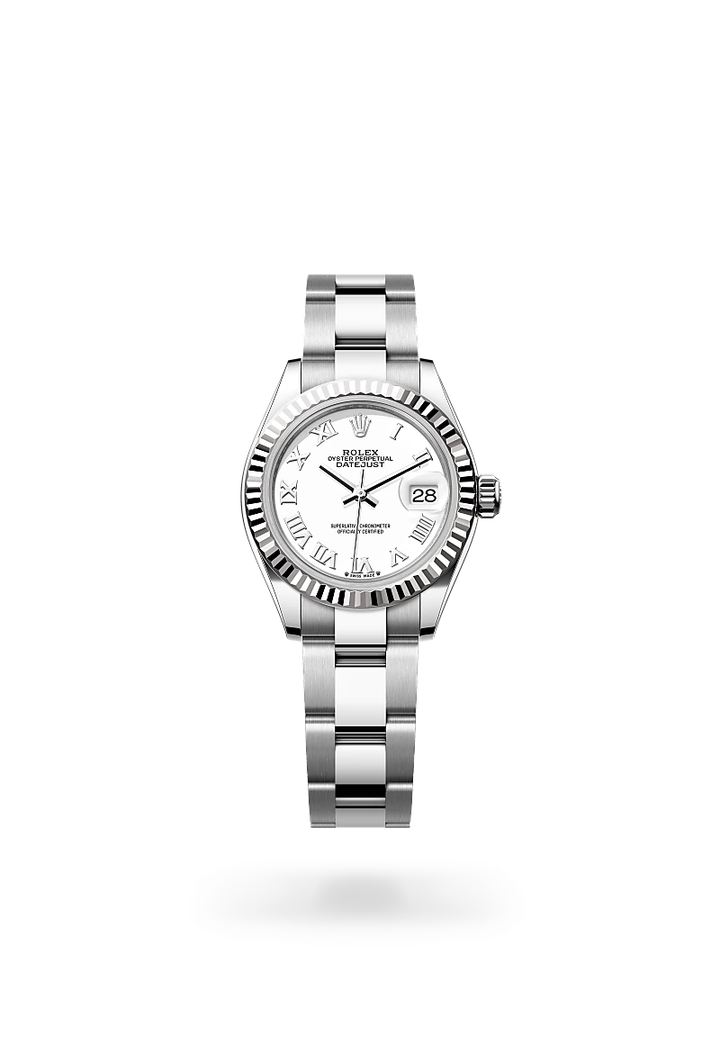 Rolex Lady-Datejust Oyster, 28 mm, acciaio Oystersteel e oro bianco