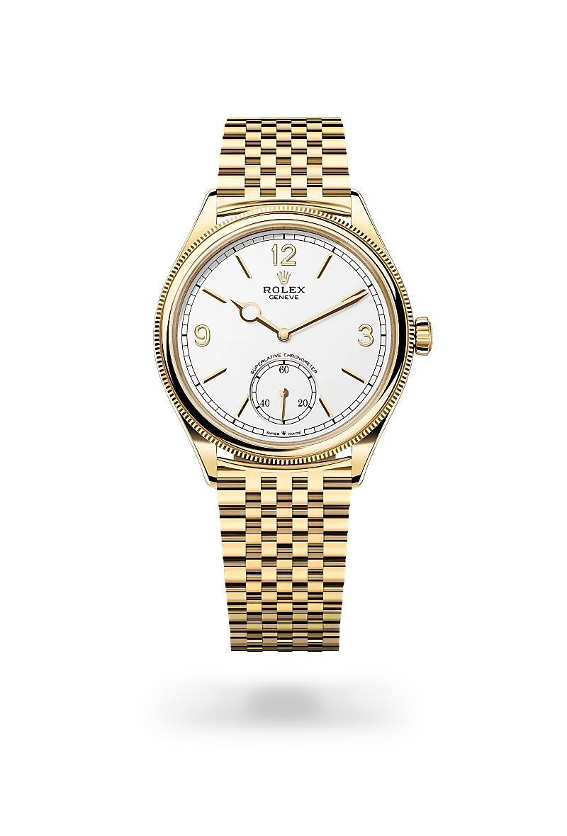 Rolex 1908 39 mm, oro giallo 18 ct, finitura lucida