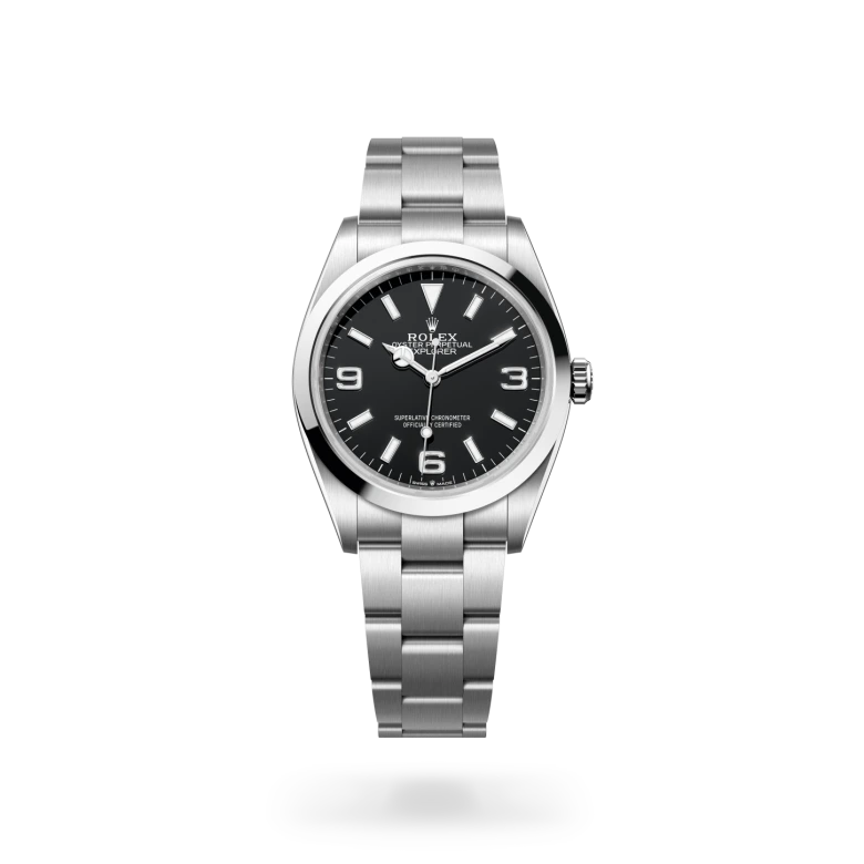 Rolex Explorer Oyster, 36 mm, acciaio Oystersteel