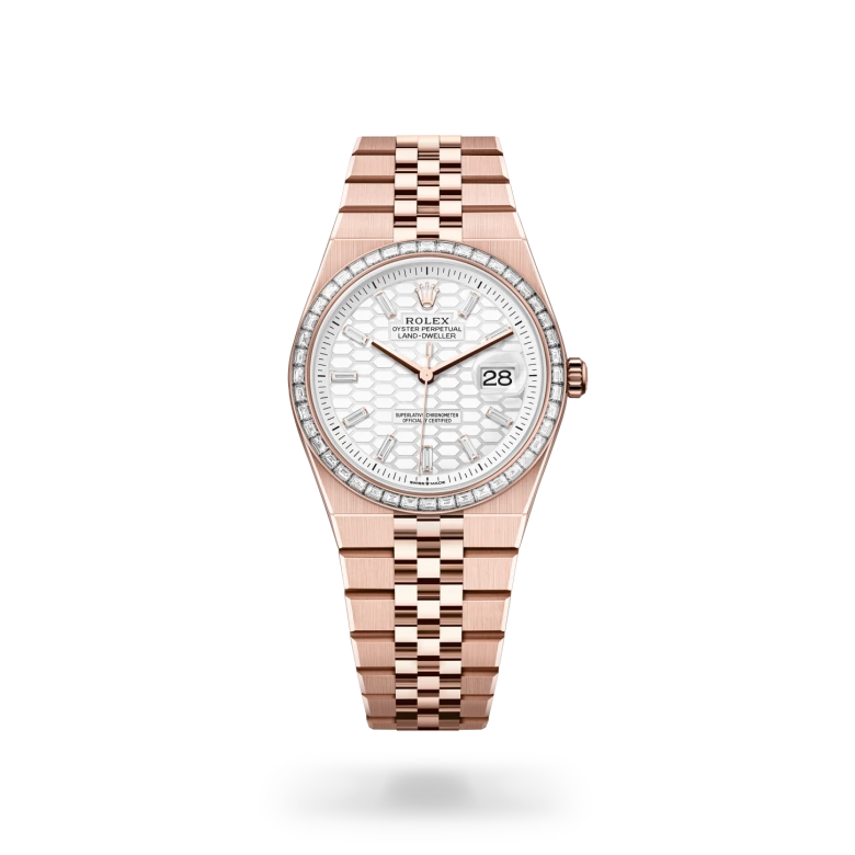 Rolex Land-Dweller Oyster, 36 mm, Everose gold and diamonds