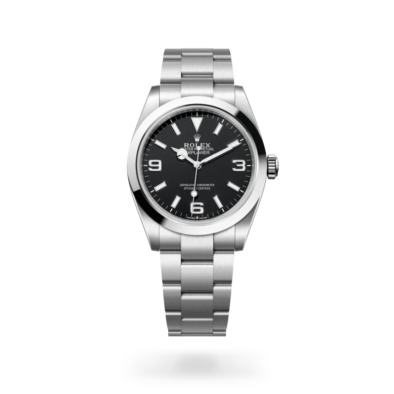 Rolex Explorer Oyster, 40 mm, acciaio Oystersteel
