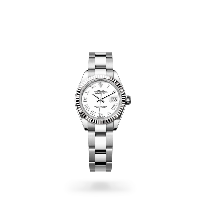 Rolex Lady-Datejust Oyster, 28 mm, acciaio Oystersteel e oro bianco