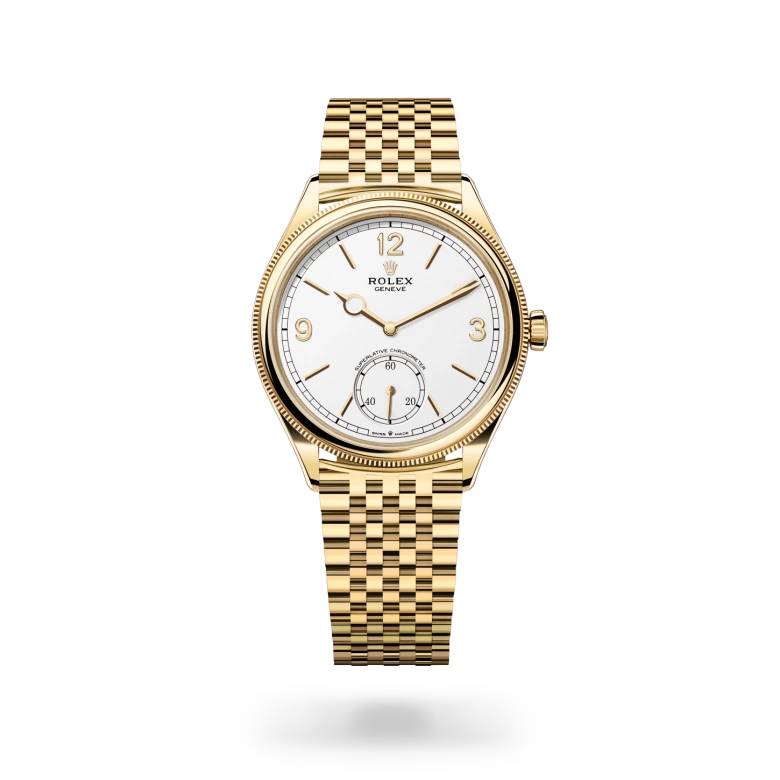 Rolex 1908 39 mm, oro giallo 18 ct, finitura lucida