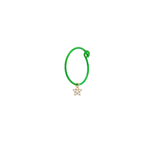 Mono-orecchino stella hoop verde fluo lab grown - oro 18kt