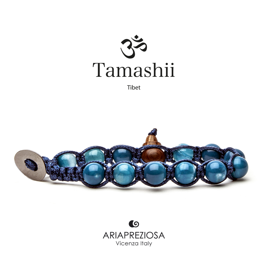 Immagine Bracciale Agata Tibet sky base blu