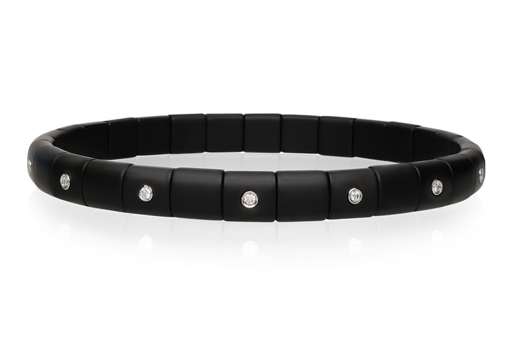Immagine ROBERTO DEMEGLIO Bracciale scacco in ceramica e diamanti