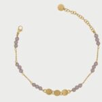 Bracciale catena zirconi milky e medaglie