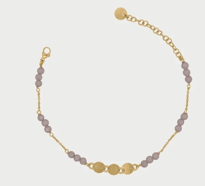 Immagine Bracciale catena zirconi milky e medaglie