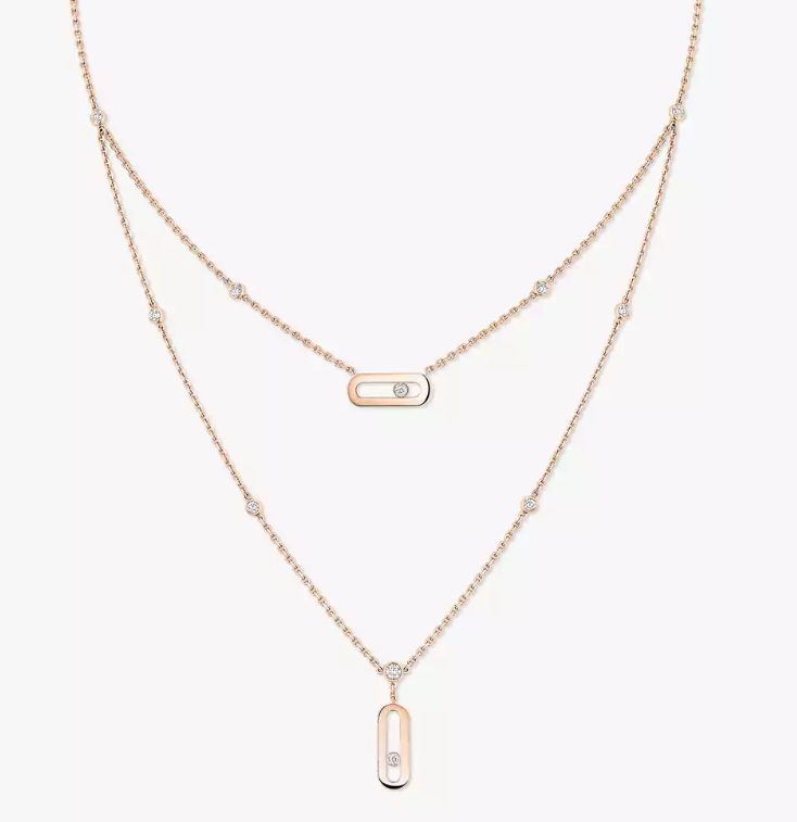 Immagine Girocollo doppio Move Uno oro rosa