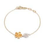 Bracciale Margherita Bloom con brillanti e quarzo citrino